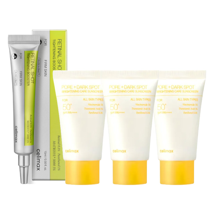 CELIMAX - The Vita-A Retinal Shot Tightening Booster - 15ml + Pore + Dark Sunscreen Set